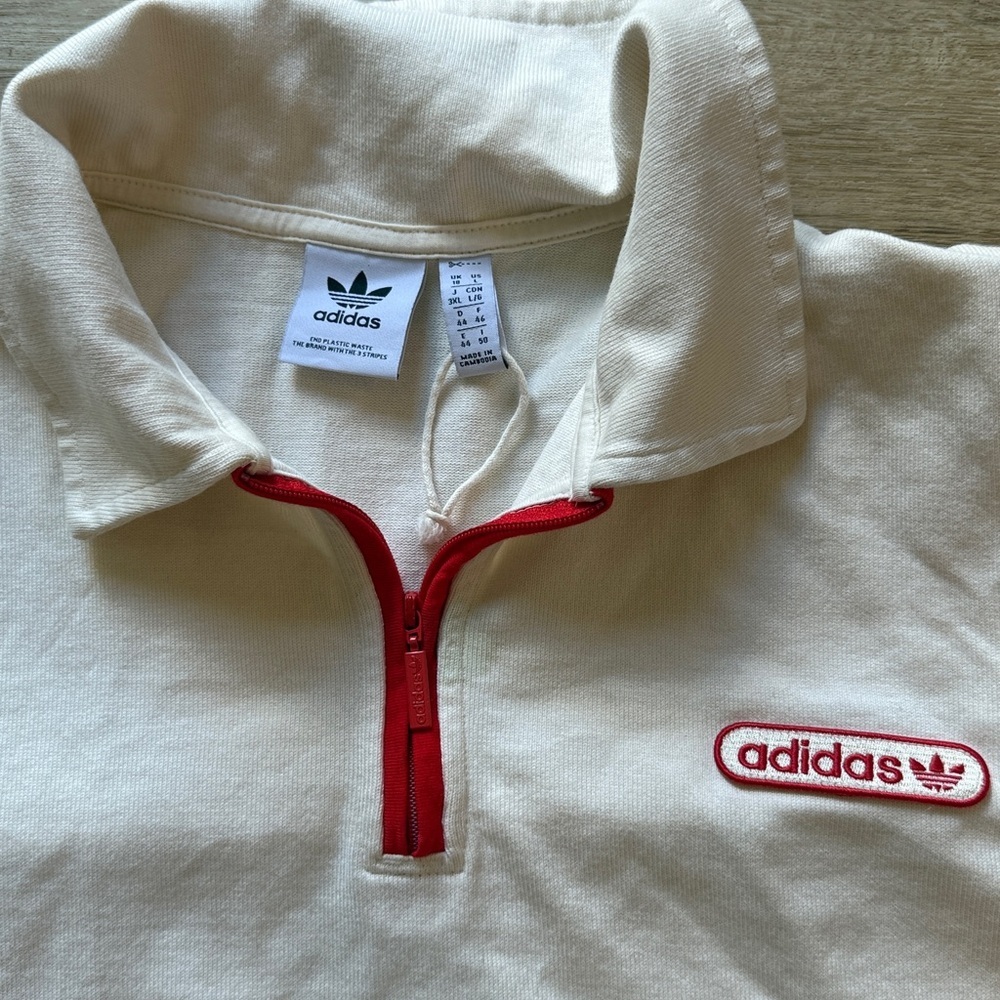 Adidas Originals Half Zip Crop Polo - Picture 6 of 7